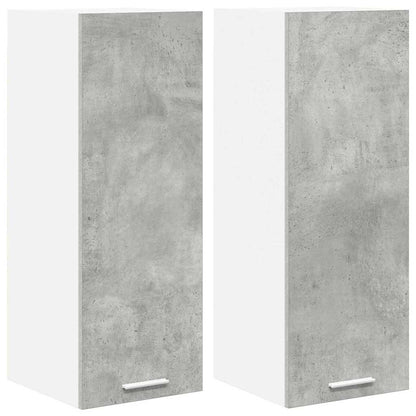 Armadio pensile 2 pcs Grigio Cemento e Bianco 30 x 31 x 80 cm