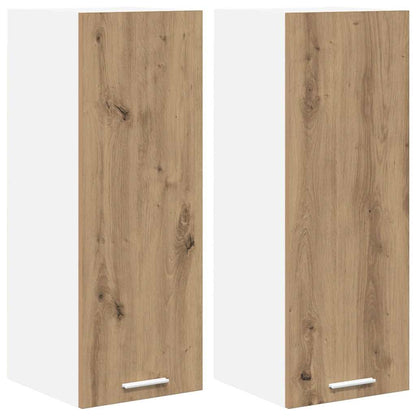 Armadio pensile 2 pcs Rovere Artigiano e Bianco 30 x 31 x 80 cm