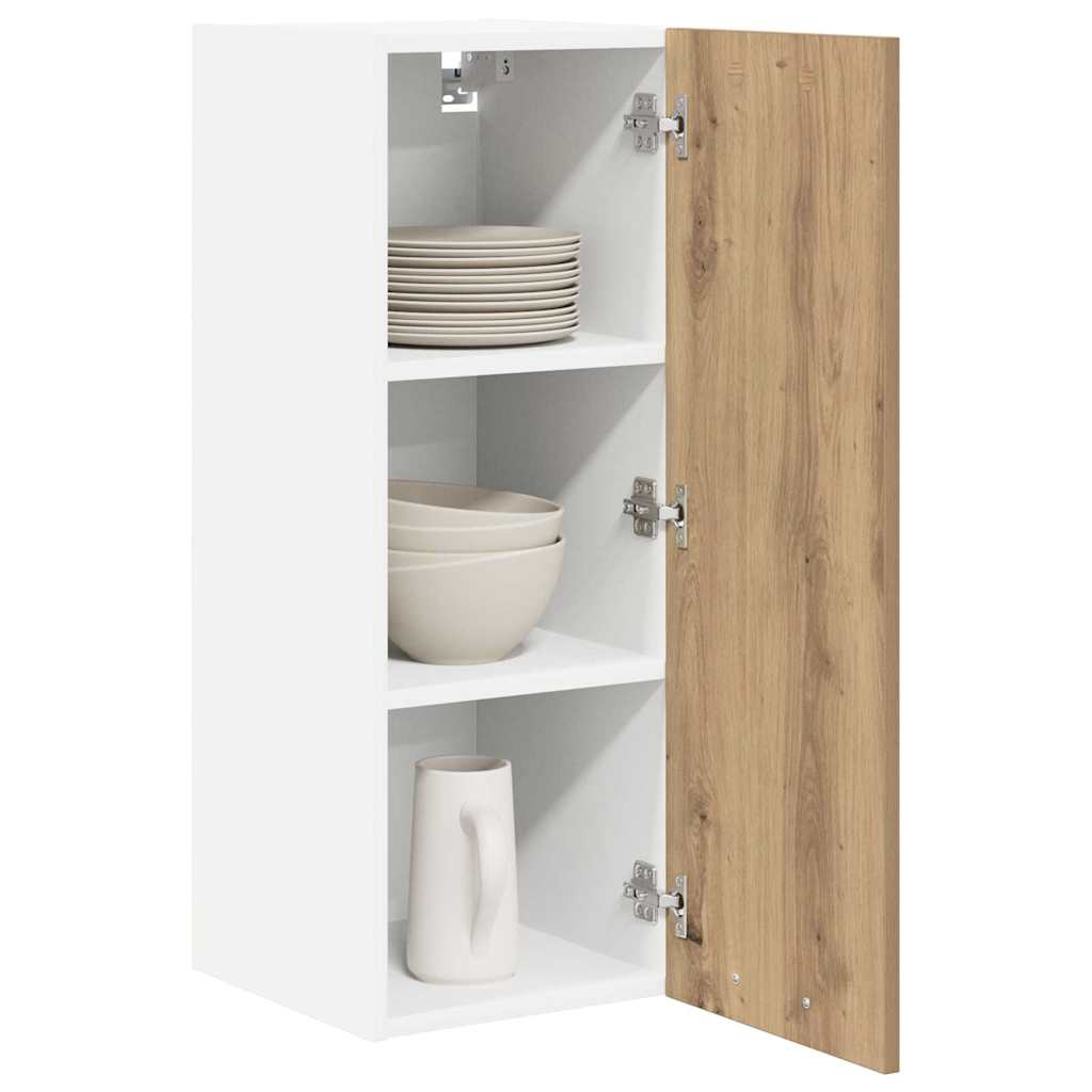 Armadio pensile 2 pcs Rovere Artigiano e Bianco 30 x 31 x 80 cm