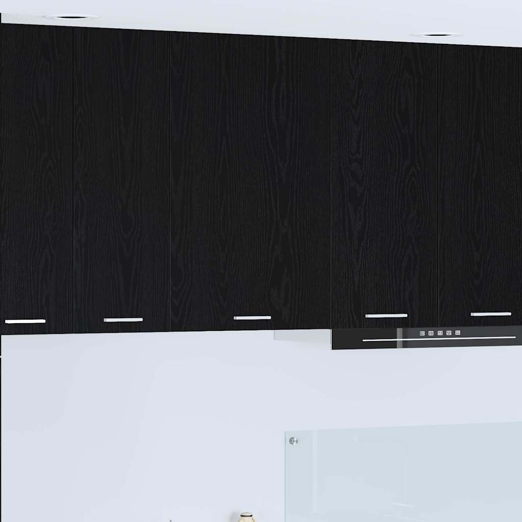 Armadio pensile con porta Rovere Nero e Bianco 50 x 31 x 80 cm