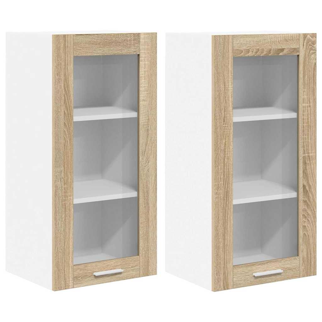 Armadio pensile con porta 2 pcs Rovere Sonoma 40 x 31 x 80 cm