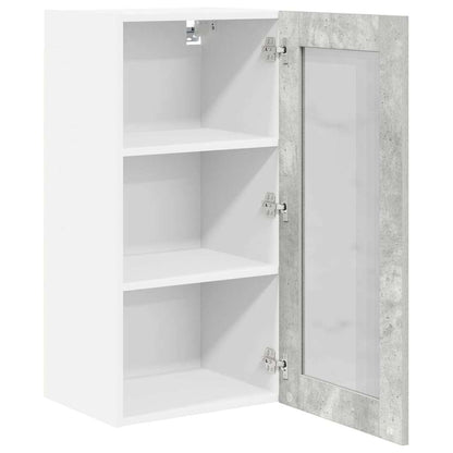 Armadio pensile con porta 2 pcs Grigio cemento 40 x 31 x 80 cm