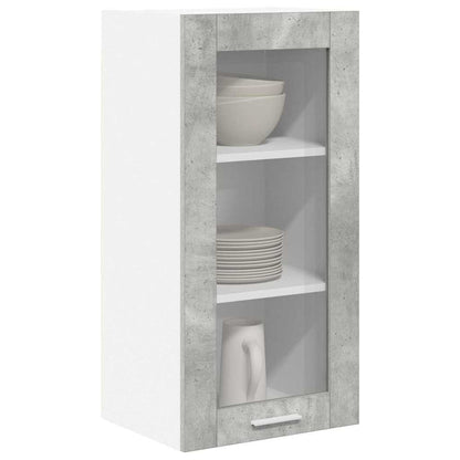 Armadio pensile con porta 2 pcs Grigio cemento 40 x 31 x 80 cm