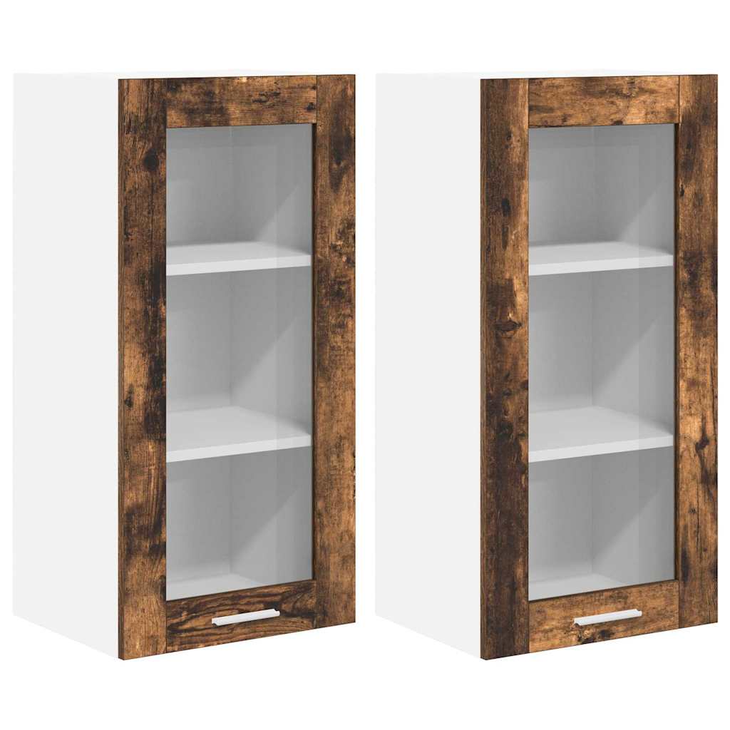 Armadio pensile con porta 2 pcs Rovere fumÃ© 40 x 31 x 80 cm