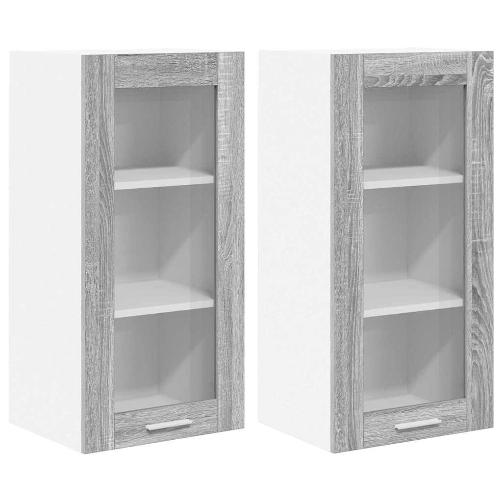 Armadio pensile con porta 2 pcs Grigio Sonoma 40 x 31 x 80 cm