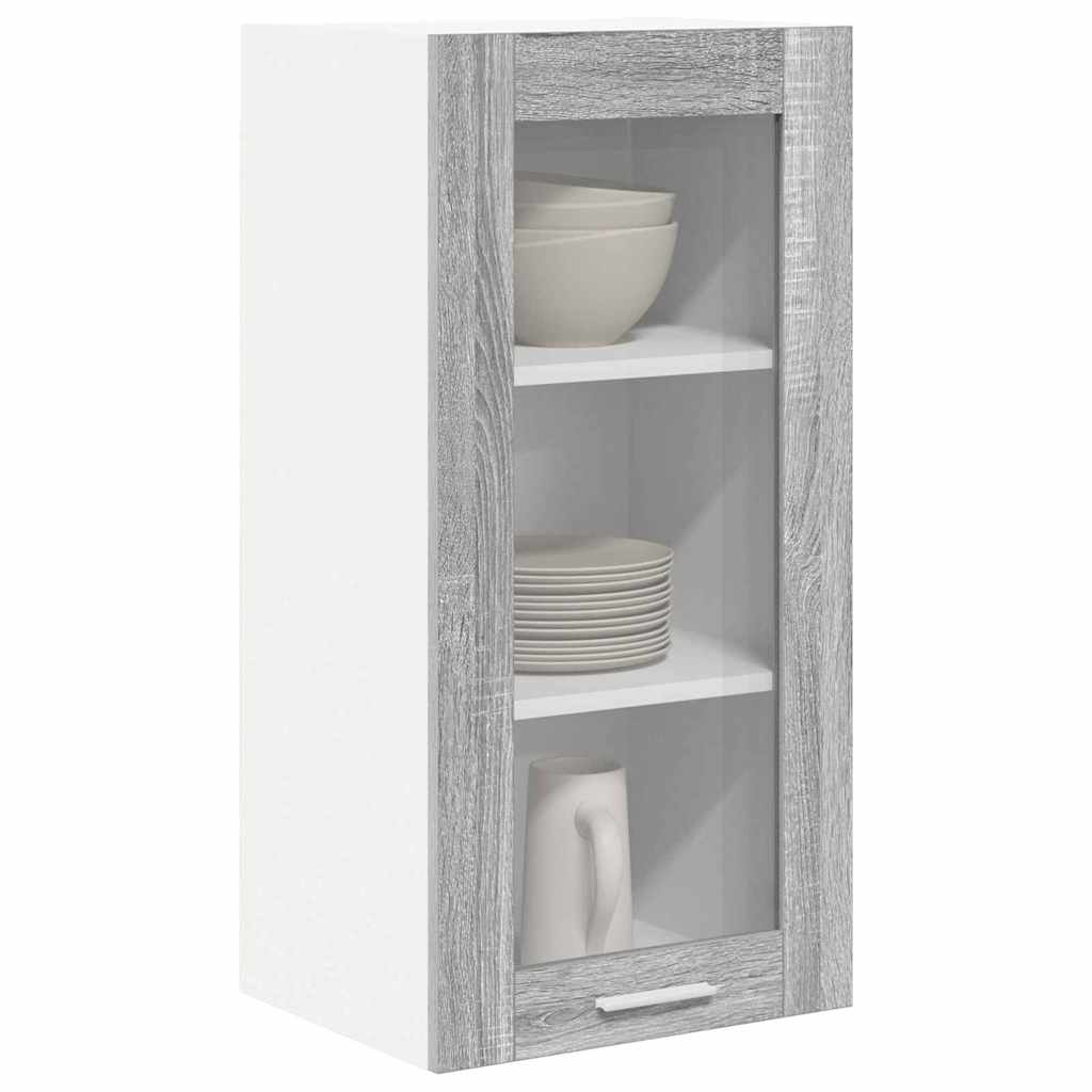 Armadio pensile con porta 2 pcs Grigio Sonoma 40 x 31 x 80 cm
