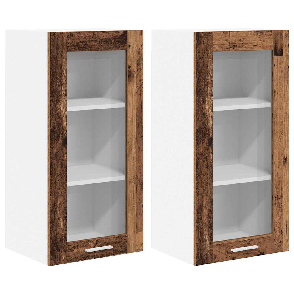 Armadio pensile con porta 2 pcs Legno vecchio 40 x 31 x 80 cm