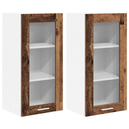 Armadio pensile con porta 2 pcs Legno vecchio 40 x 31 x 80 cm