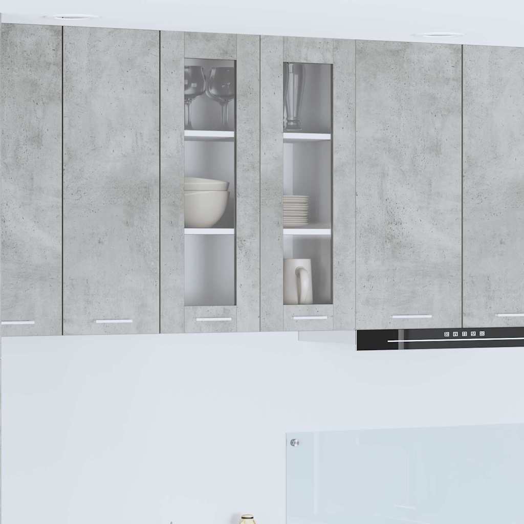 Armadio pensile con porta Grigio cemento 60 x 31 x 80 cm