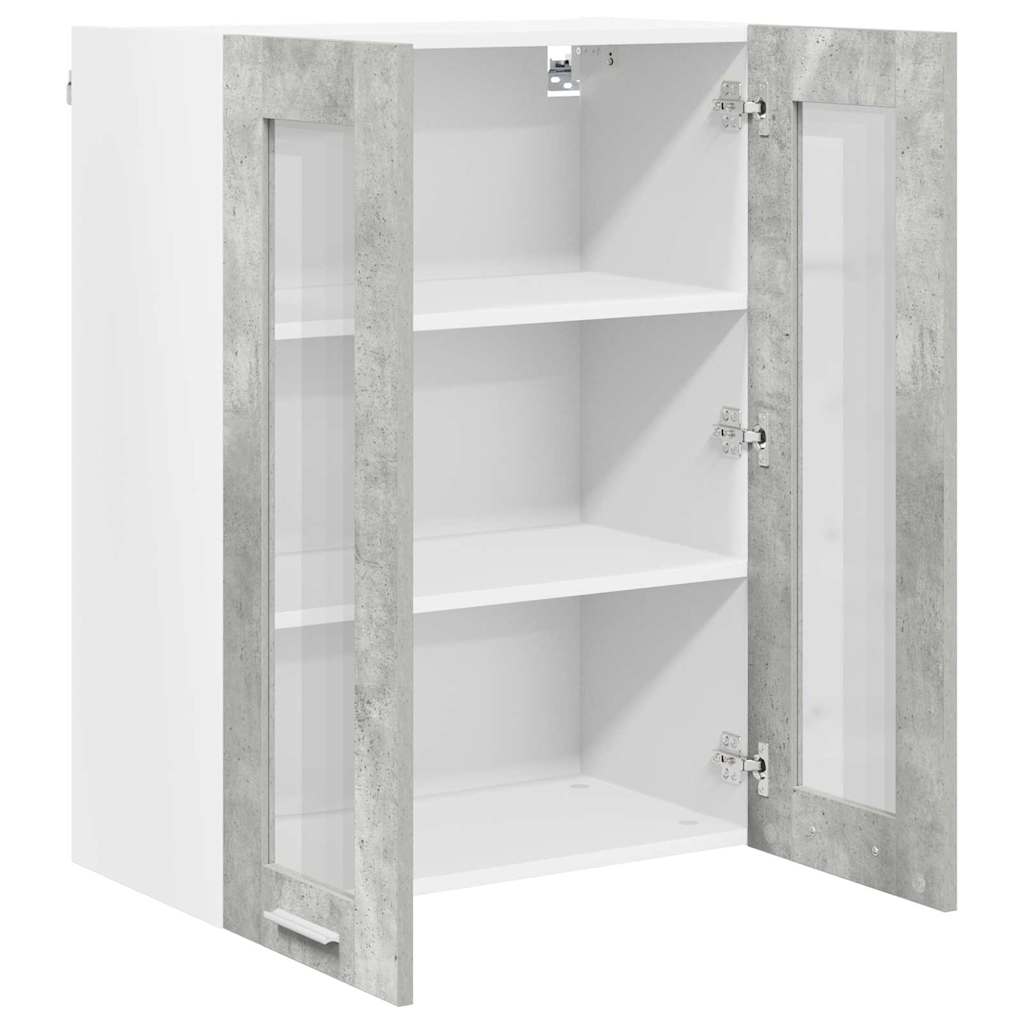 Armadio pensile con porta Grigio cemento 60 x 31 x 80 cm