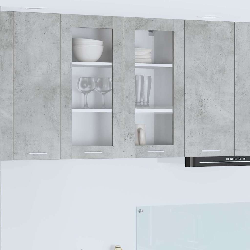 Armadio pensile con porta Grigio cemento 80 x 31 x 80 cm