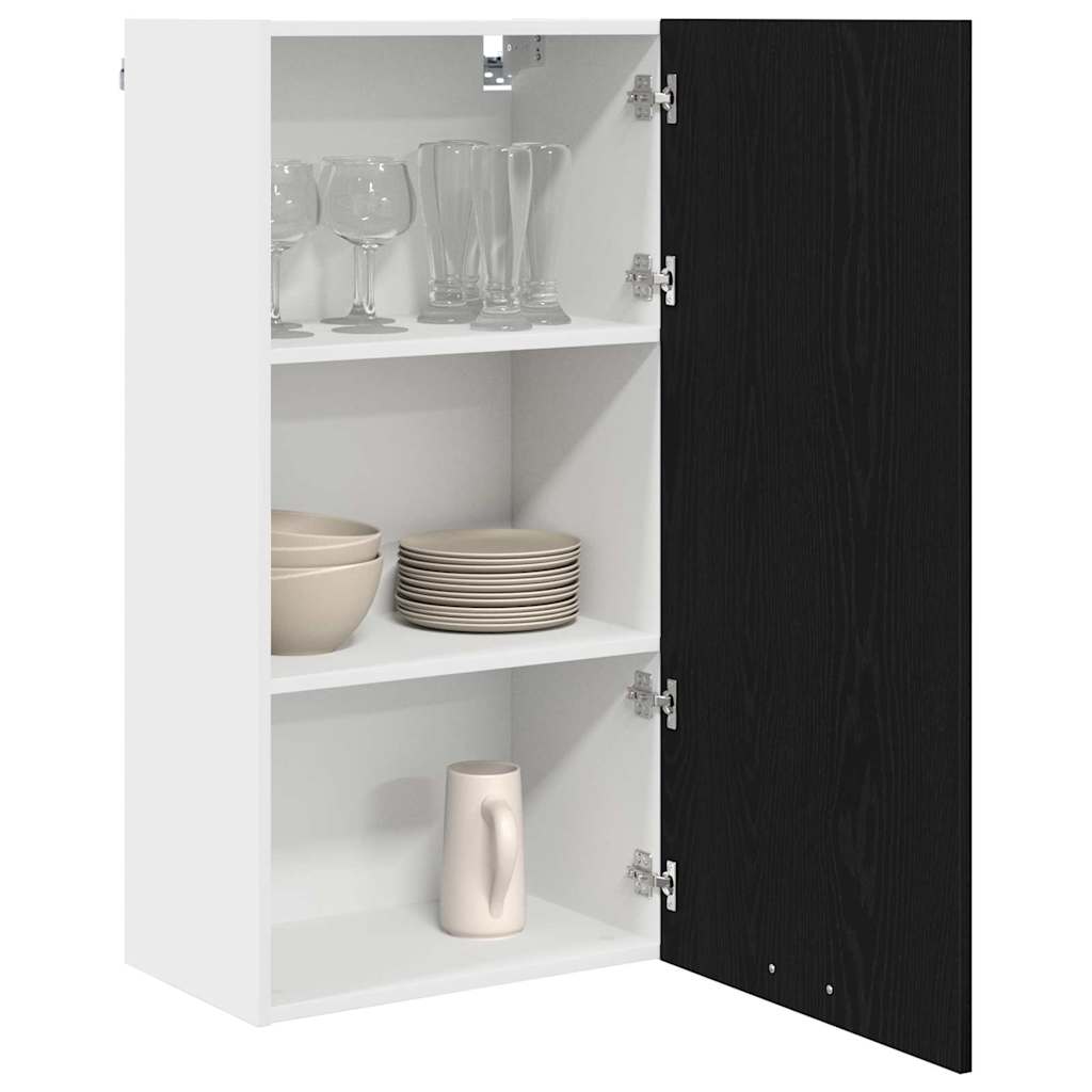 Armadio pensile con porta Rovere Nero e Bianco 50 x 31 x 100 cm