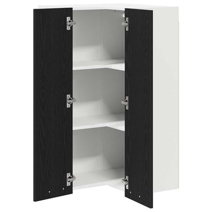 Armadio pensile con porta Rovere Nero e Bianco 57 x 57 x 100 cm