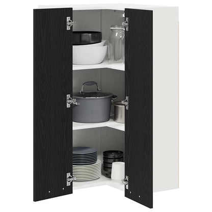 Armadio pensile con porta Rovere Nero e Bianco 57 x 57 x 100 cm