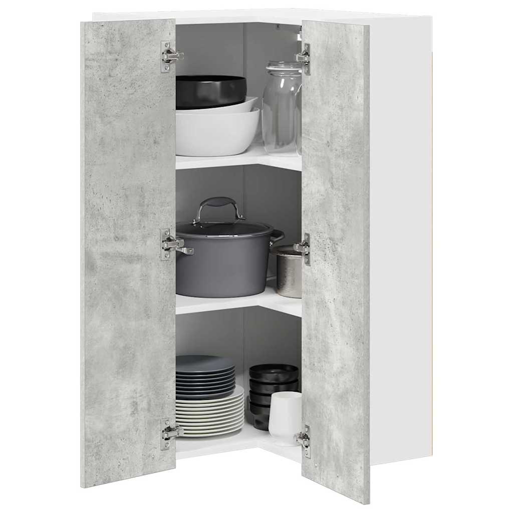 Armadio pensile Grigio Cemento e Bianco 57 x 57 x 100 cm