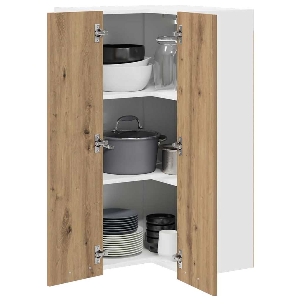 Armadio pensile Rovere Artigiano e Bianco 57 x 57 x 100 cm