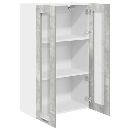 Armadio pensile con porta Grigio cemento 60 x 31 x 100 cm