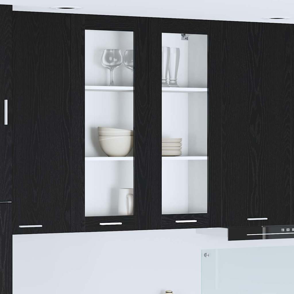 Armadio pensile Rovere Nero 80 x 31 x 100 cm Legno multistrato