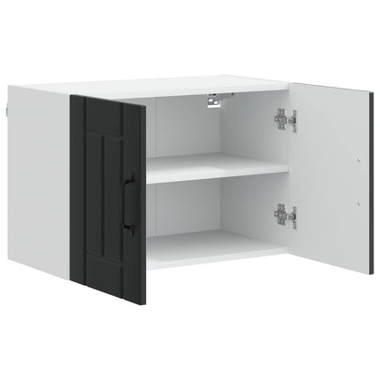 Pensile cucina con porta Nero 60 x 31 x 40 cm Legno multistrato