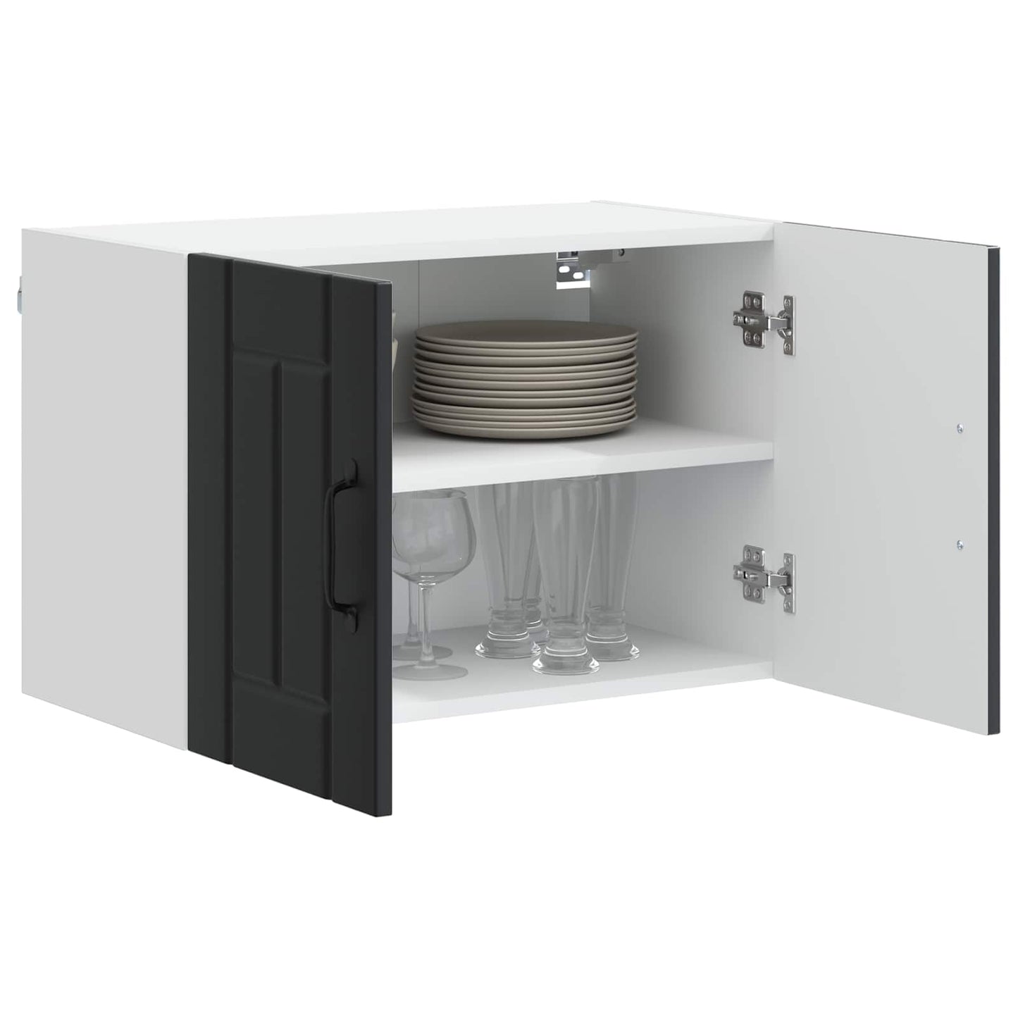 Pensile cucina con porta Nero 60 x 31 x 40 cm Legno multistrato