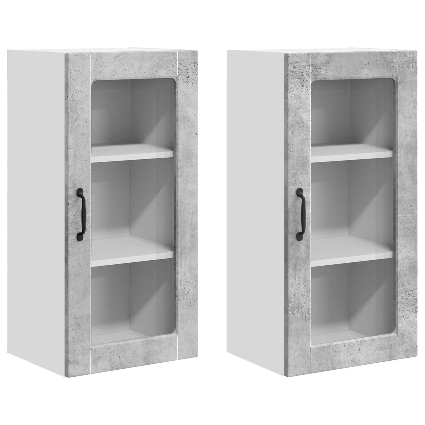 Mobile da cucina 2 pcs Grigio cemento 40 x 31 x 80 cm
