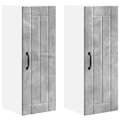 Mobile da cucina 2 pcs Grigio cemento 30 x 31 x 80 cm