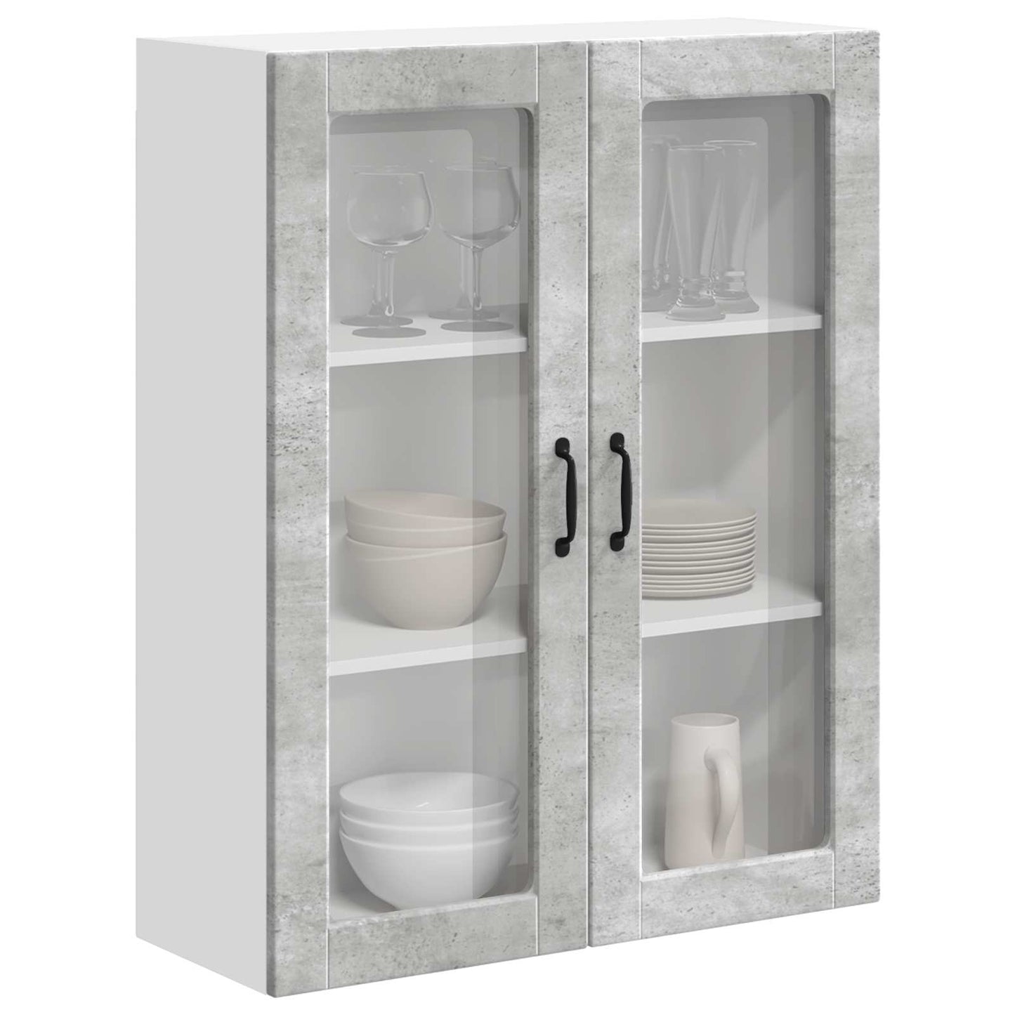 Pensile cucina con porta Grigio cemento 80 x 31 x 100 cm