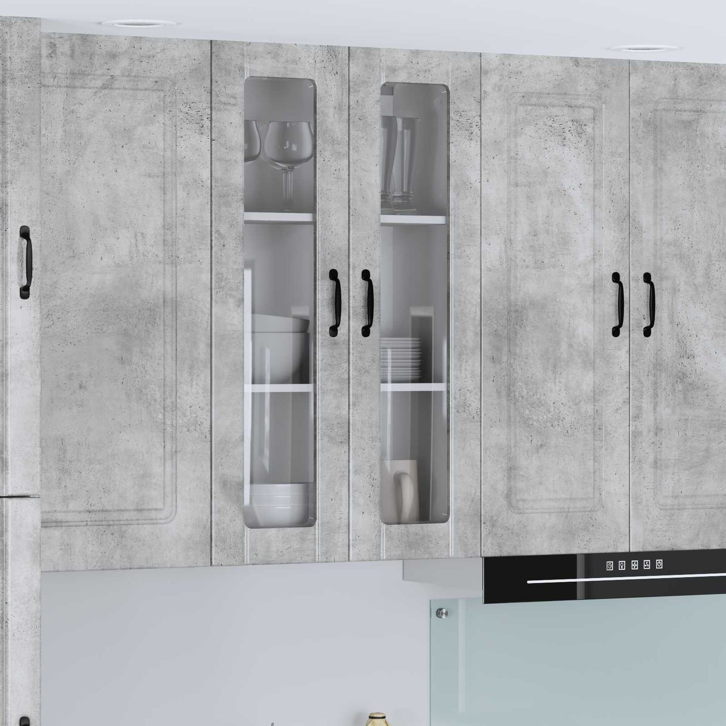 Pensile cucina con porta Grigio cemento 60 x 31 x 100 cm