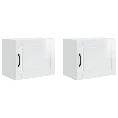 Mobile da cucina con porta 2 pcs Bianco Lucido 50 x 31 x 40 cm