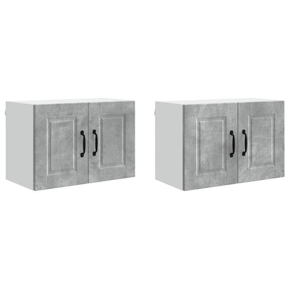 Mobile da cucina con porta 2 pcs Grigio cemento 60 x 31 x 40 cm