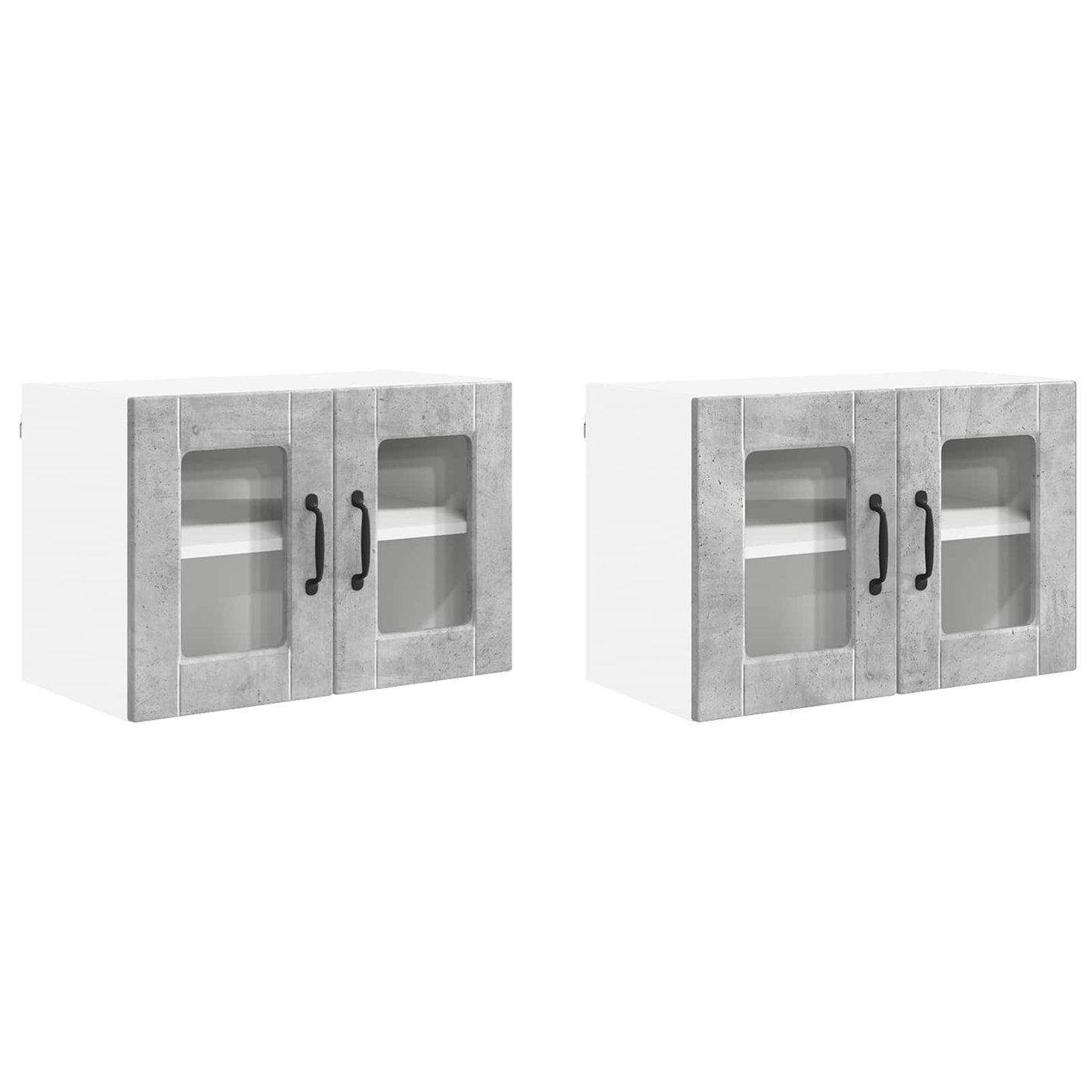 Mobile da cucina con porta 2 pcs Grigio cemento 60 x 31 x 40 cm