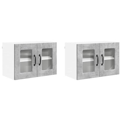 Mobile da cucina con porta 2 pcs Grigio cemento 60 x 31 x 40 cm