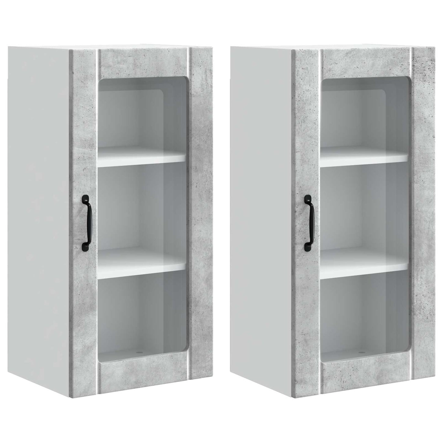 Mobile da cucina con porta 2 pcs Grigio cemento 40 x 31 x 80 cm