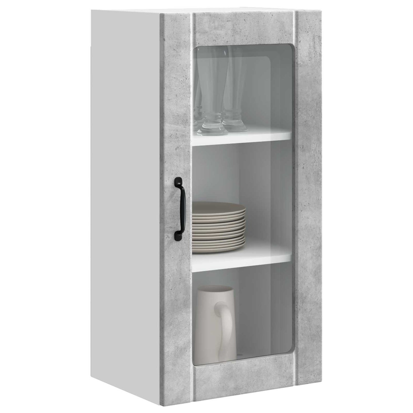 Mobile da cucina con porta 2 pcs Grigio cemento 40 x 31 x 80 cm