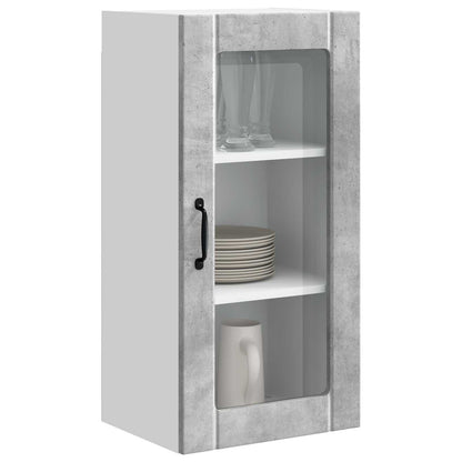 Mobile da cucina con porta 2 pcs Grigio cemento 40 x 31 x 80 cm