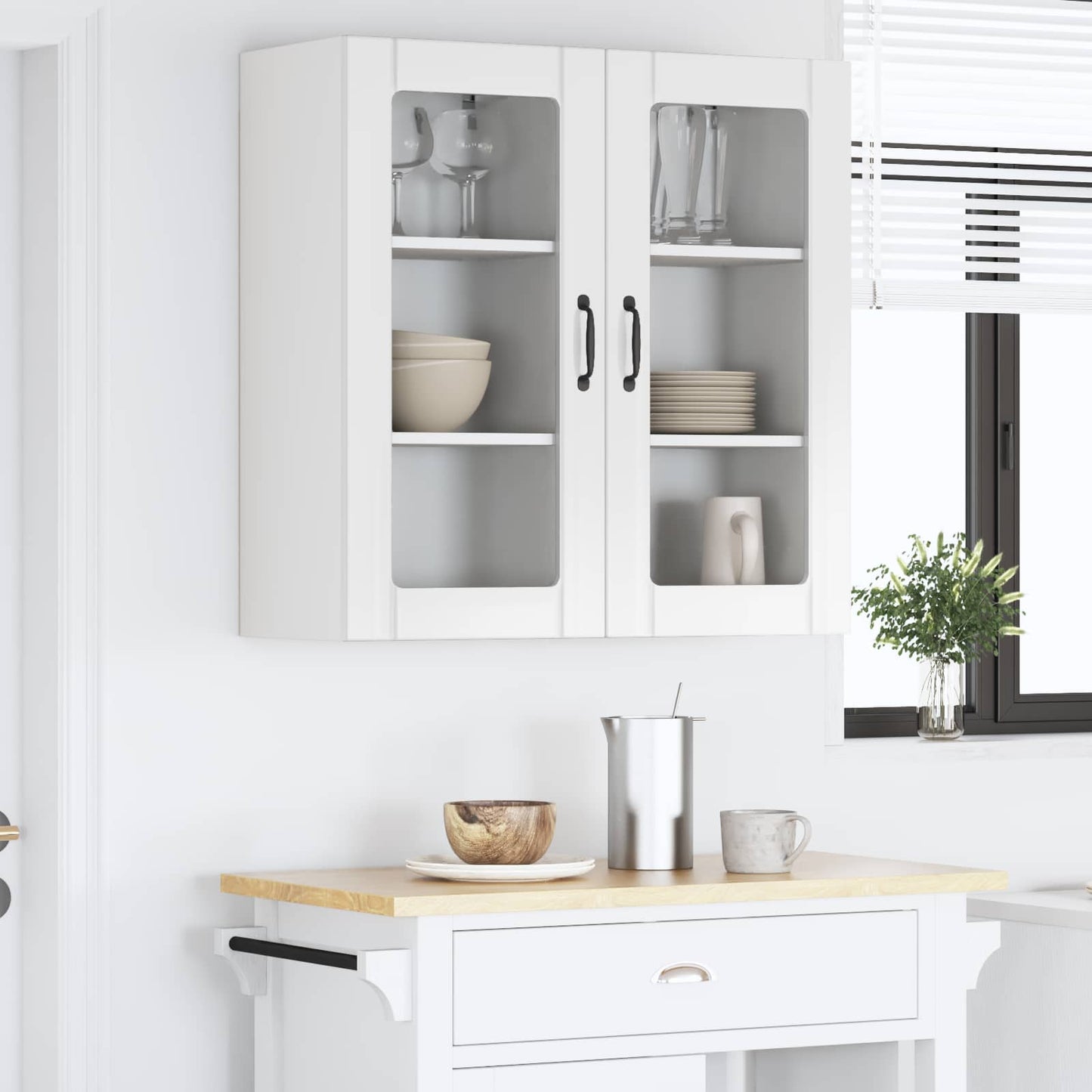 Mobile da cucina con porta 2 pcs Bianco Lucido 40 x 31 x 80 cm