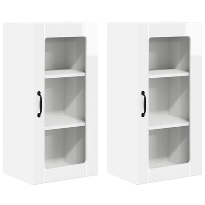 Mobile da cucina con porta 2 pcs Bianco Lucido 40 x 31 x 80 cm