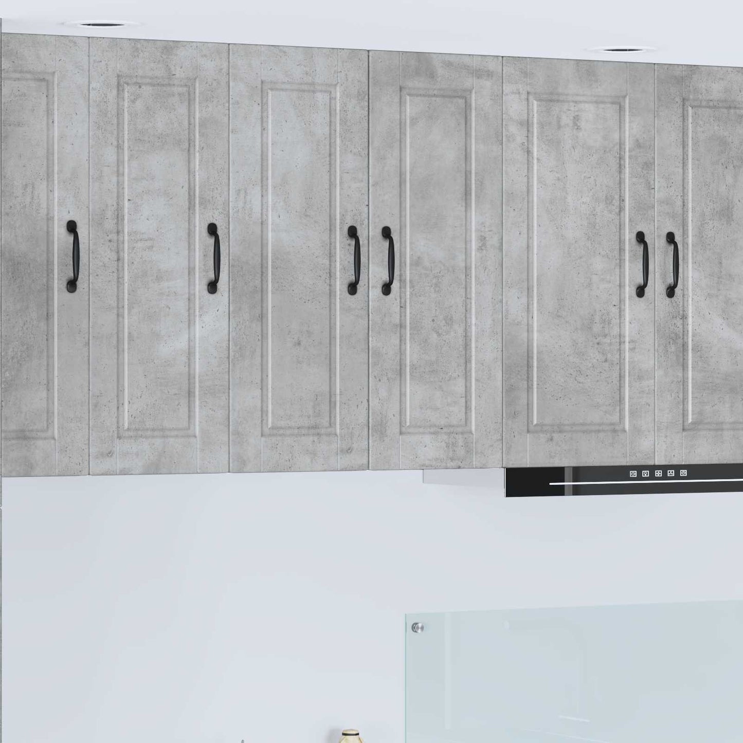 Mobile da cucina con porta 2 pcs Grigio cemento 30 x 31 x 80 cm