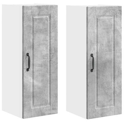 Mobile da cucina con porta 2 pcs Grigio cemento 30 x 31 x 80 cm
