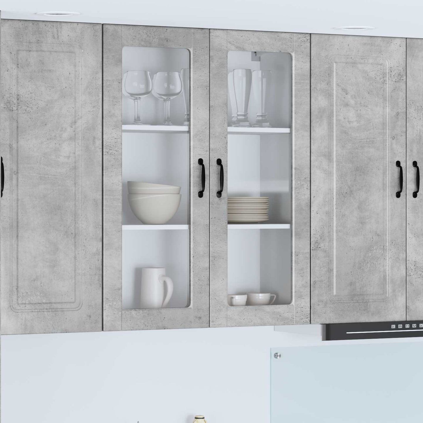 Mobile da cucina con porta Grigio cemento 80 x 31 x 100 cm