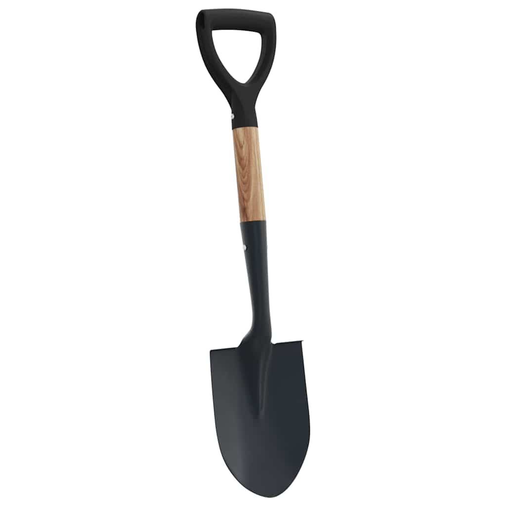 Pala Nero 68,5 cm Acciaio Rivestito e Legno Massiccio