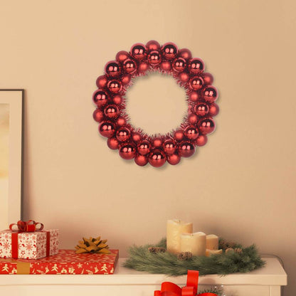 Corone di Palline di Natale 2 pcs Rosso 33 x 33 x 7 cm
