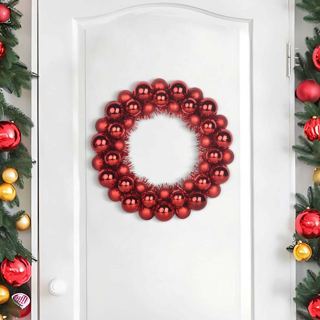 Corone di Palline di Natale 2 pcs Rosso 33 x 33 x 7 cm