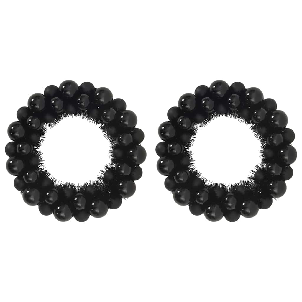 Corone di Palline di Natale 2 pcs Nero 33 x 33 x 7 cm