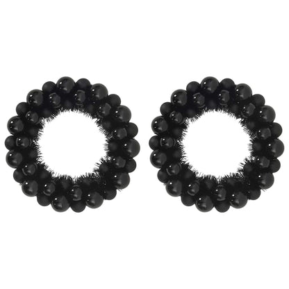Corone di Palline di Natale 2 pcs Nero 33 x 33 x 7 cm