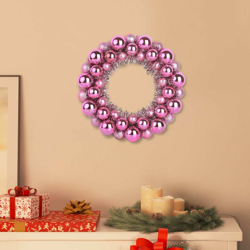 Corone di Palline di Natale 2 pcs Rosa 33 x 33 x 7 cm