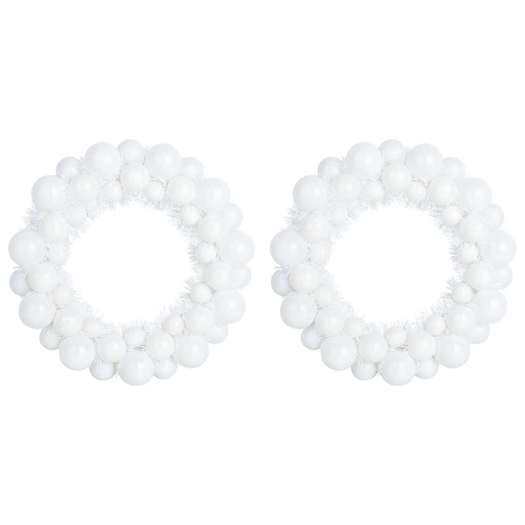 Corone di Palline di Natale 2 pcs Bianco 33 x 33 x 7 cm