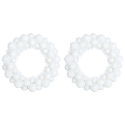 Corone di Palline di Natale 2 pcs Bianco 33 x 33 x 7 cm