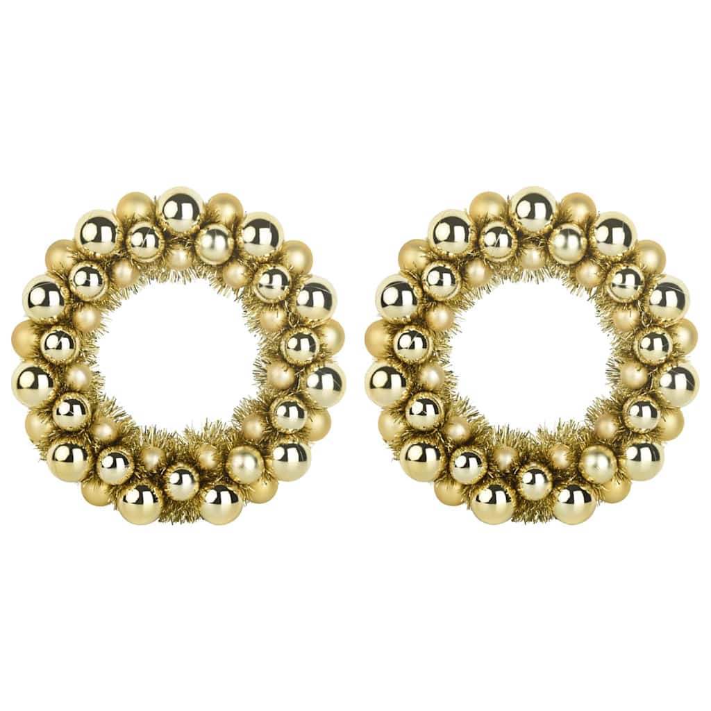 Corone di Palline di Natale 2 pcs Oro 33 x 33 x 7 cm