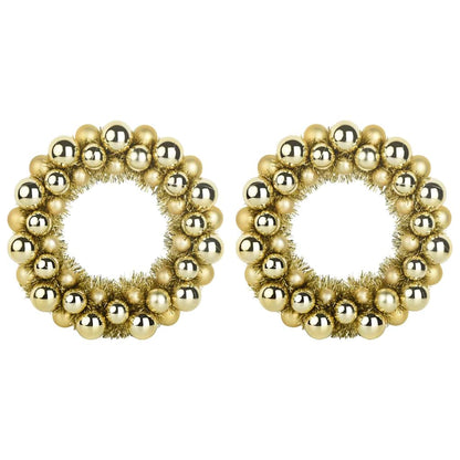 Corone di Palline di Natale 2 pcs Oro 33 x 33 x 7 cm